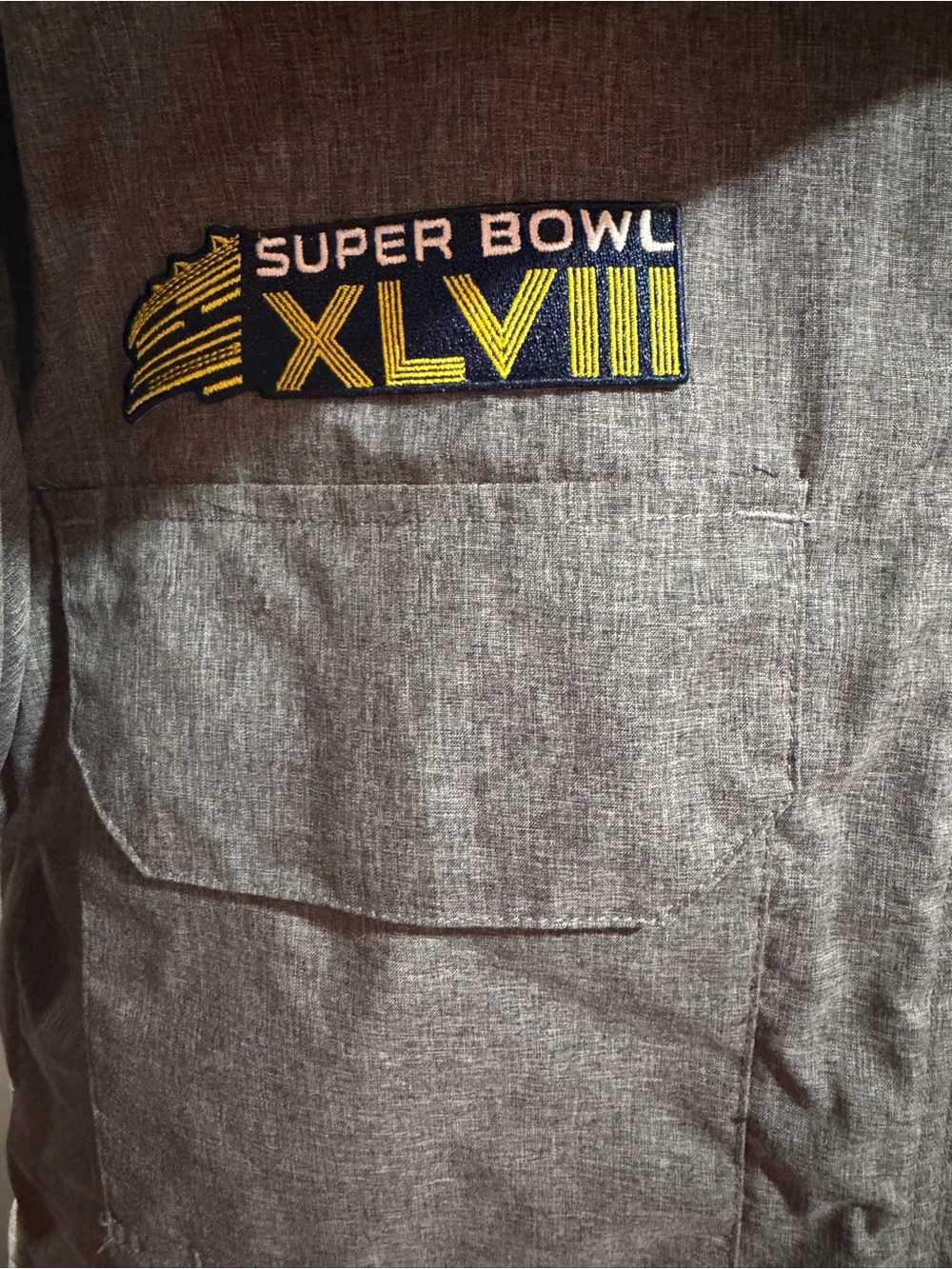 NFL Super Bowl XLVIII NY NJ Parka Jacket Gray Hooded Coat Large Official License - Picture 4 of 11